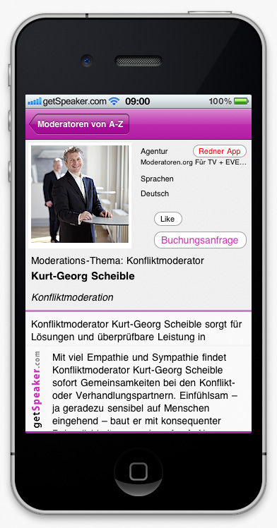 Konfliktmoderator Kurt-Georg Scheible iPhone-App