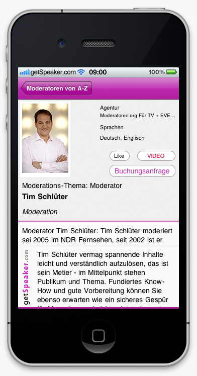 Speaker Moderation Tim Schlüter iPhone-App
