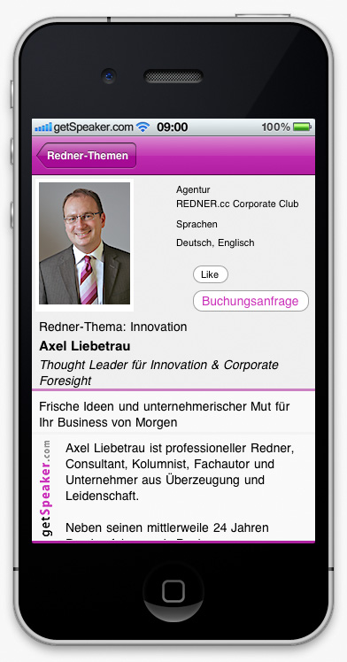 Speaker Innovation Axel Liebetrau iPhone-App