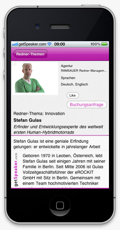 Speaker Innovation Stefan Gulas iPhone-App