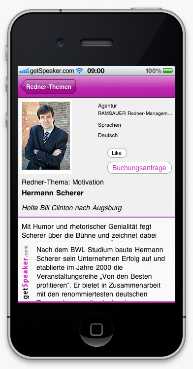 Speaker Motivation Hermann Scherer iPhone-App
