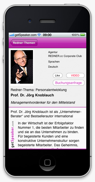 Speaker Personalentwicklung Prof. Dr. Jörg Knoblauch iPhone-App