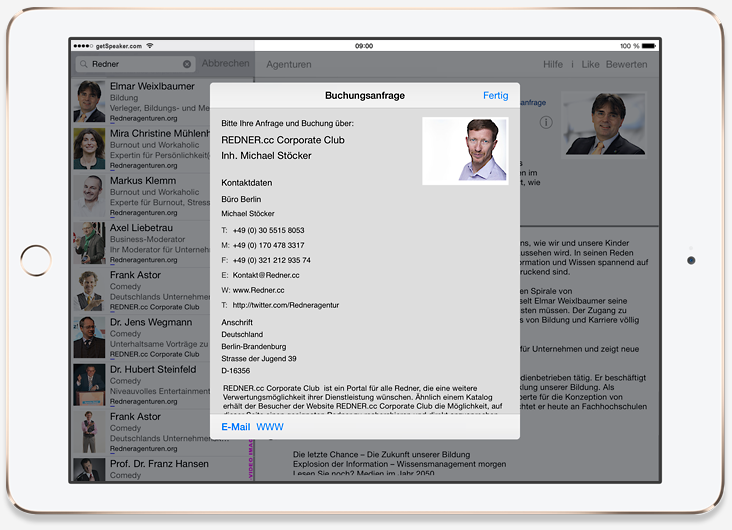 getSpeaker App Redneragentur