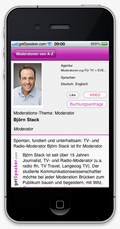 Speaker Moderation Björn Stack iPhone-App