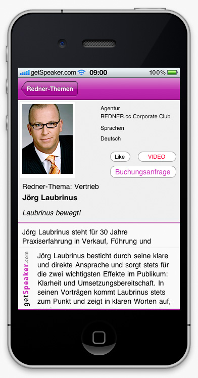 Speaker Vertrieb Jörg Laubrinus iPhone-App