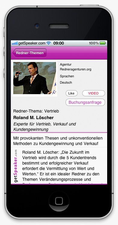 Speaker Vertrieb Roland M. Löscher iPhone-App