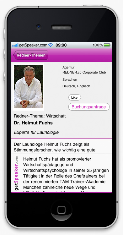 Speaker Wirtschaft Dr. Helmut Fuchs iPhone-App